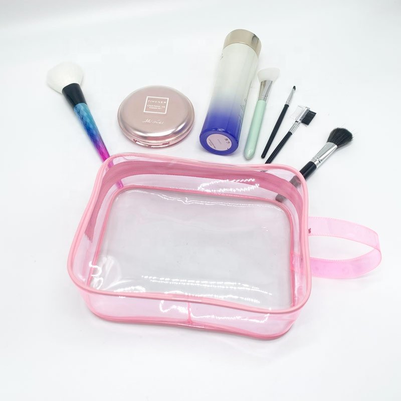 Wholesale Women Travel Toiletry Transparent Makeup Clear Zipper PVC Clutch Cosmetics Bag