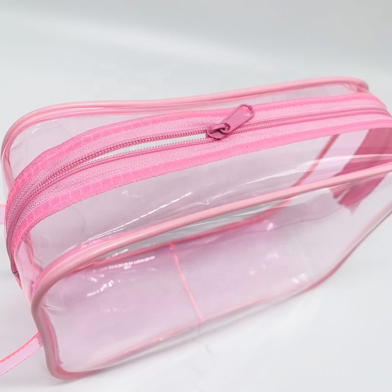 Wholesale Women Travel Toiletry Transparent Makeup Clear Zipper PVC Clutch Cosmetics Bag