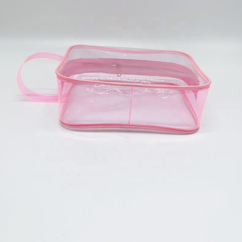 Wholesale Women Travel Toiletry Transparent Makeup Clear Zipper PVC Clutch Cosmetics Bag