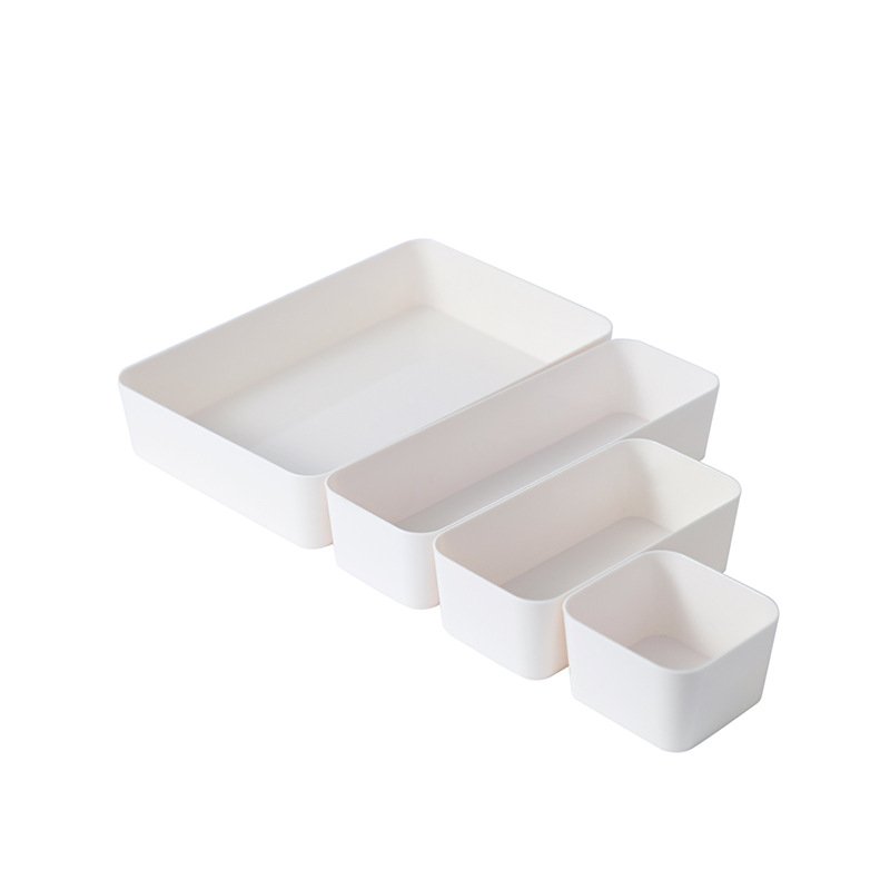 Free combination white plastic drawer storage box set desk built-in organizer box debris cosmetics stationery divider box