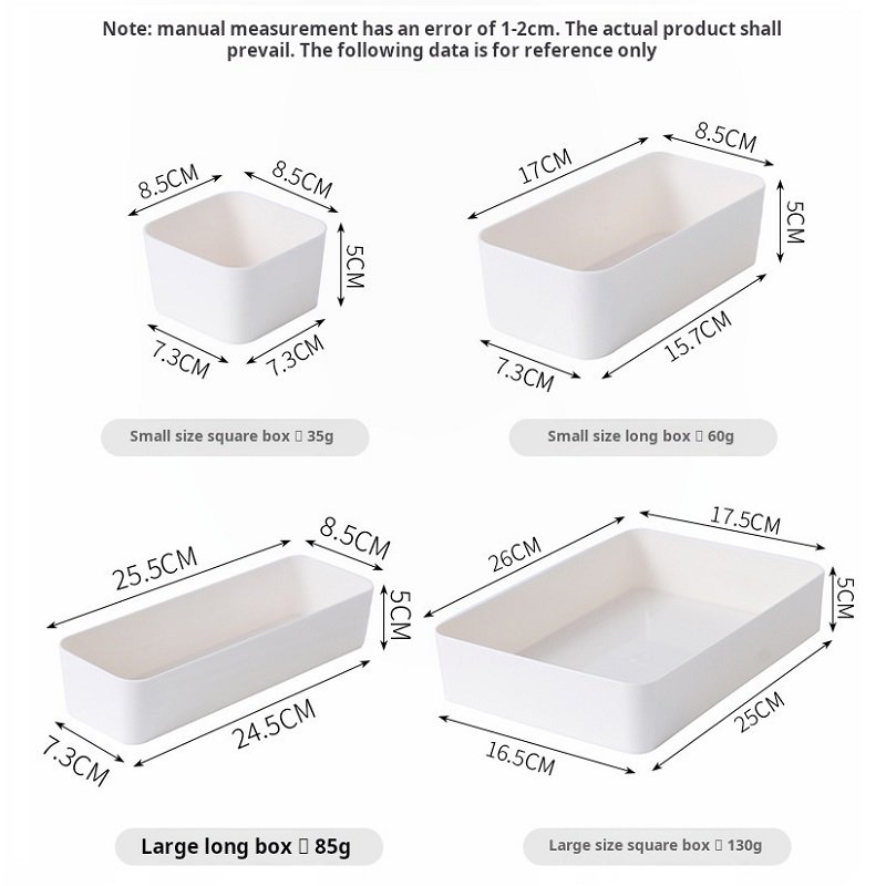 Free combination white plastic drawer storage box set desk built-in organizer box debris cosmetics stationery divider box