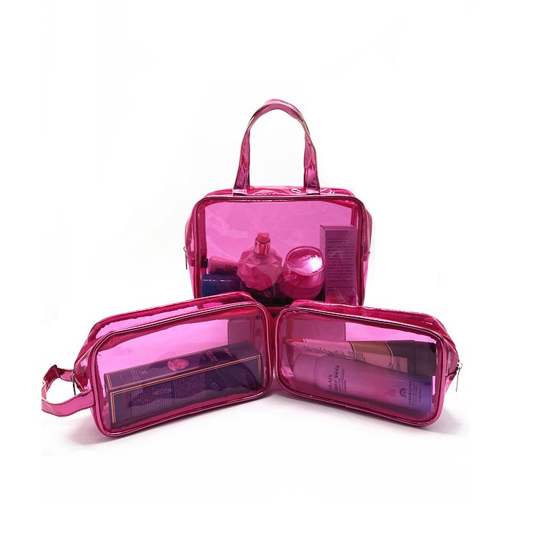 Custom Transparent Clear PVC EVA Vinyl Toiletry Make up Bag Set Travel Cosmetic Organizers Beauty Case