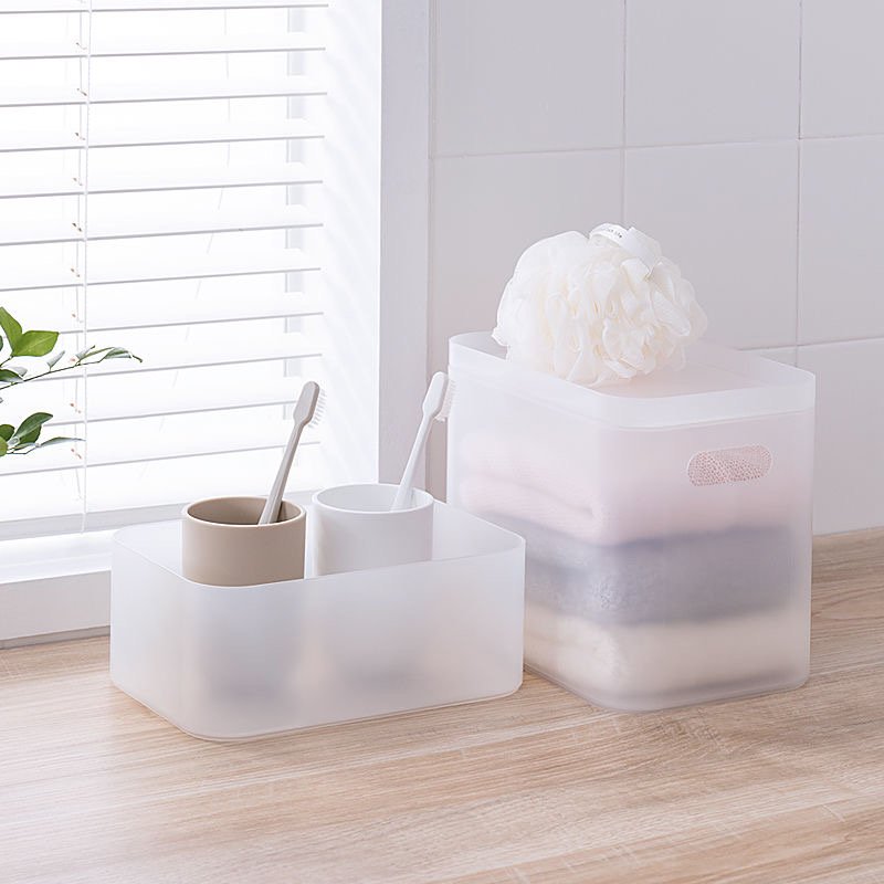 Desktop high quality matte transparent pp eco-friendly plastic box fashion mini make up storage organizer box