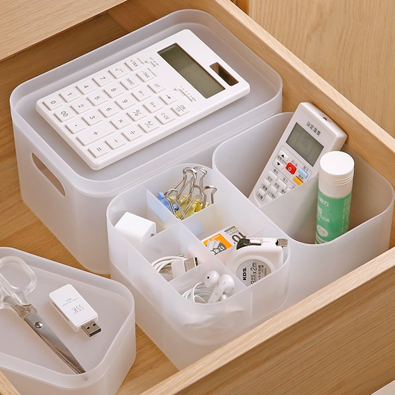 Desktop high quality matte transparent pp eco-friendly plastic box fashion mini make up storage organizer box
