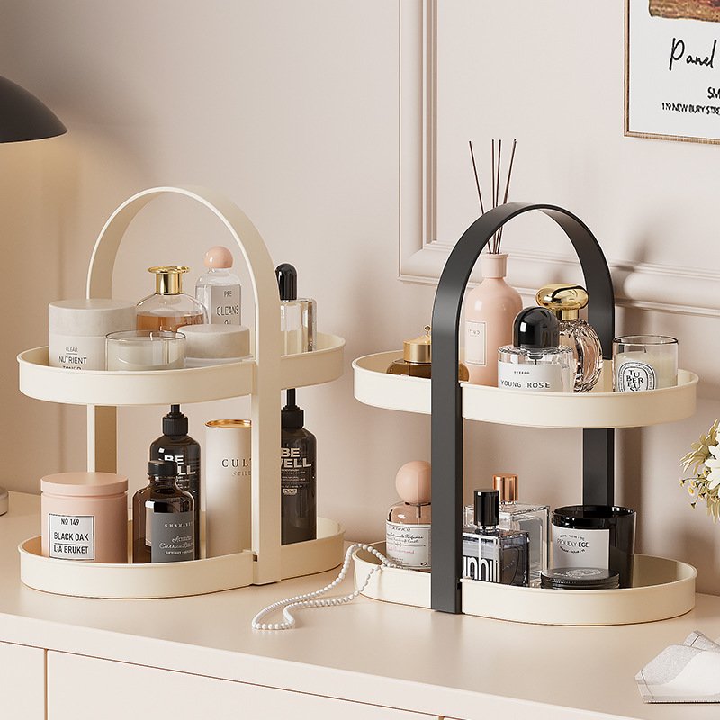 Cosmetics desktop shelf Office dresser Skincare products perfume lipstick organizing storage box