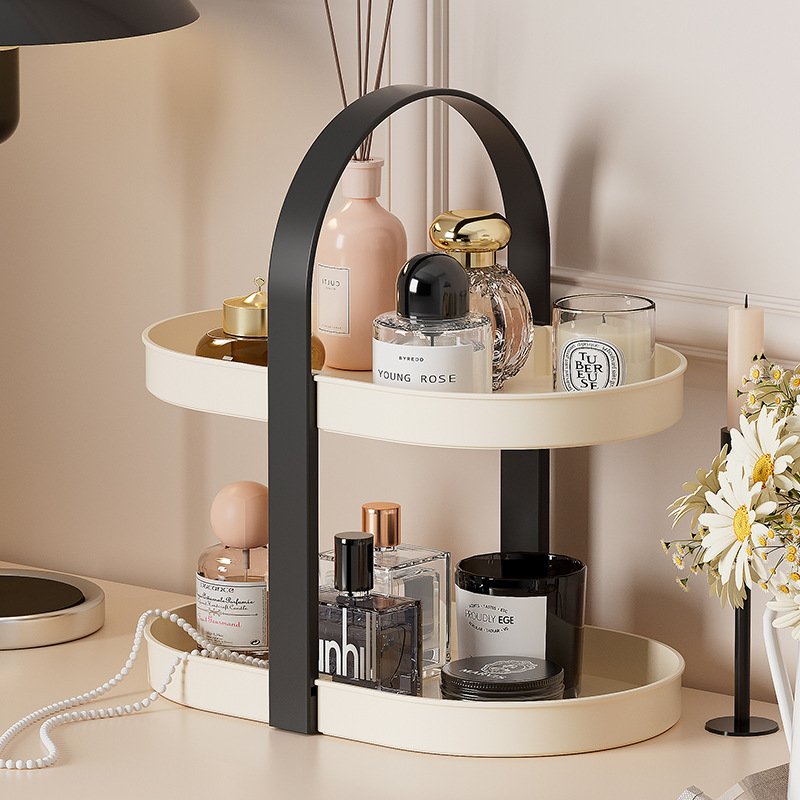 Cosmetics desktop shelf Office dresser Skincare products perfume lipstick organizing storage box