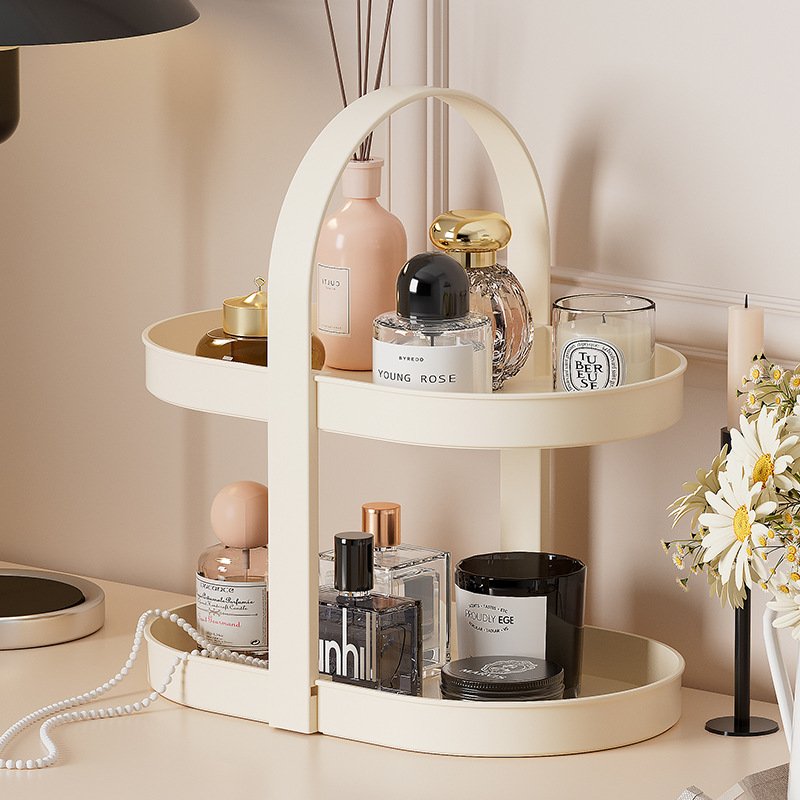 Cosmetics desktop shelf Office dresser Skincare products perfume lipstick organizing storage box