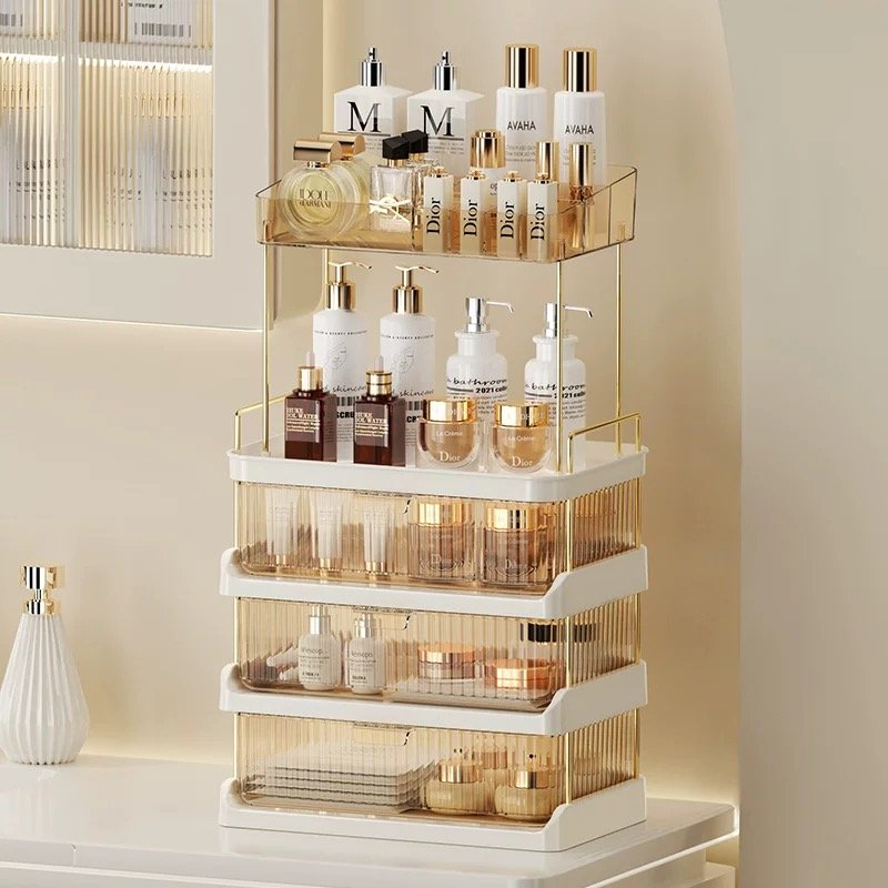 Makeup Organizer Storage Rack Multi-Functional Multi-Layer Transparent Dresser Storage Racks