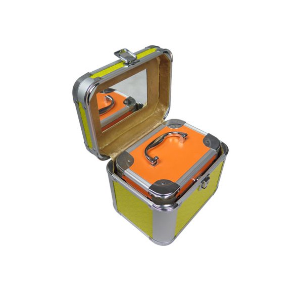 Aluminum Make Up Accessories Travel Suitcase Vanity Box Organizers Handle Beauty Makeup Case
