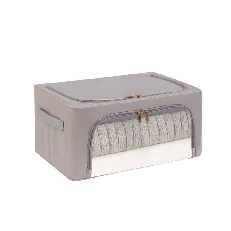 Folding Storage Box Satin Drill Clothing Storage Container Organizing Storage Bag Quilt Bag With Zipper Portable Handing