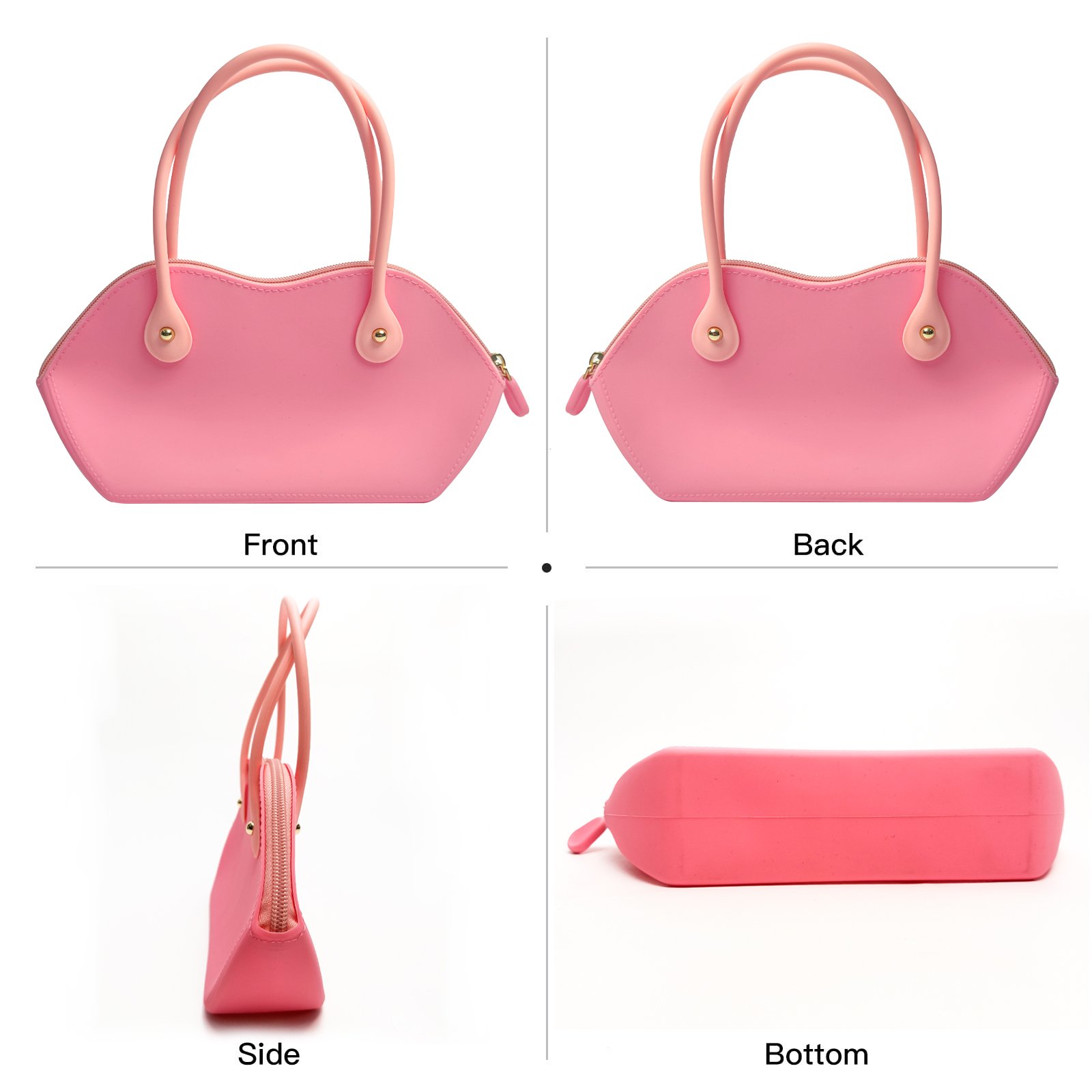 Silicone Makeup Bag with Zipper, Washable Bag for Travel, Perfect for Organizing Cosmetics, Brushes, Tools and Toiletries