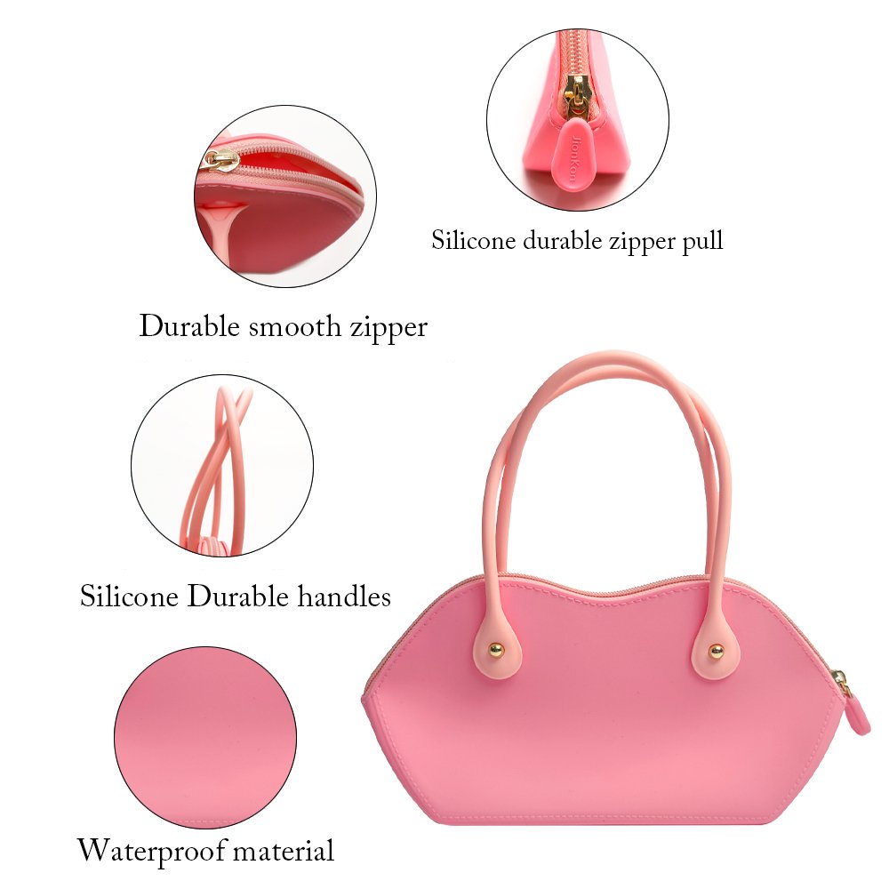 Silicone Makeup Bag with Zipper, Washable Bag for Travel, Perfect for Organizing Cosmetics, Brushes, Tools and Toiletries