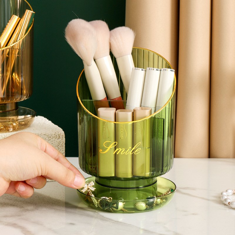 Makeup brush storage container Vanity table transparent dividing eyebrow pencil lipstick finishing box Office desk pen container