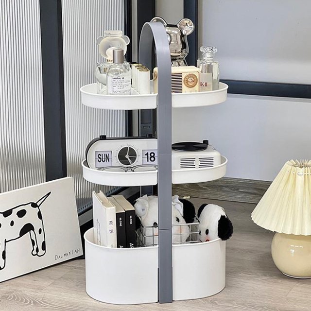 Handheld basket storage rack multi-layer floor to floor storage box dressing table, cosmetics storage and organizing rack