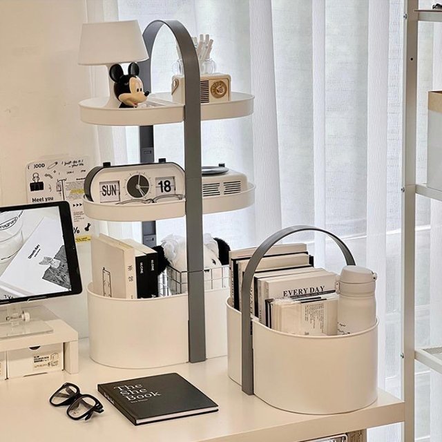 Handheld basket storage rack multi-layer floor to floor storage box dressing table, cosmetics storage and organizing rack