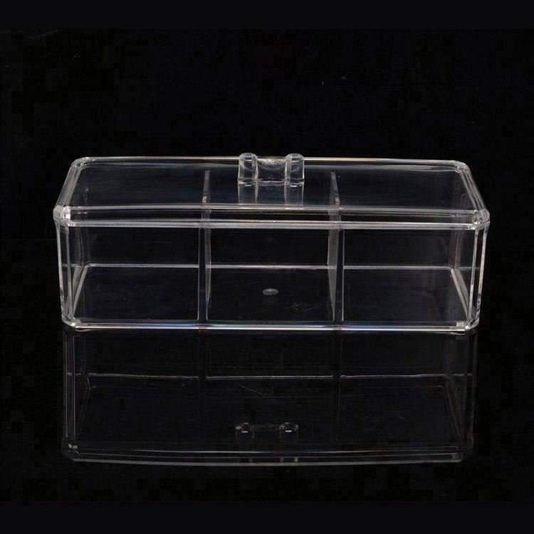 transparent acrylic makeup organizer with cover cotton pad organizer cotton pad storage box