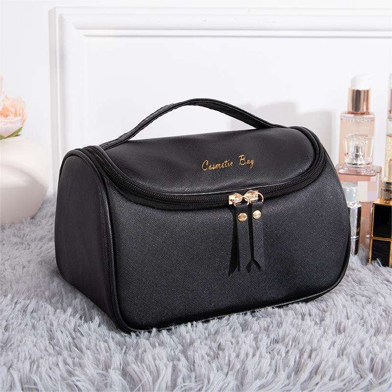 Vintage Portable Large Custom Waterproof Women Pu Zipper Makeup Bags Travel Toiletries Organizers Pouch Case Cosmetic Bag