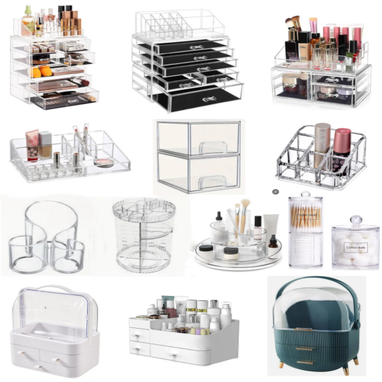 Various storage Organizers Stackable Drawers clear Acrylic Makeup Organizer For Jewelry Accessories Nail Polish Lipstick Make up
