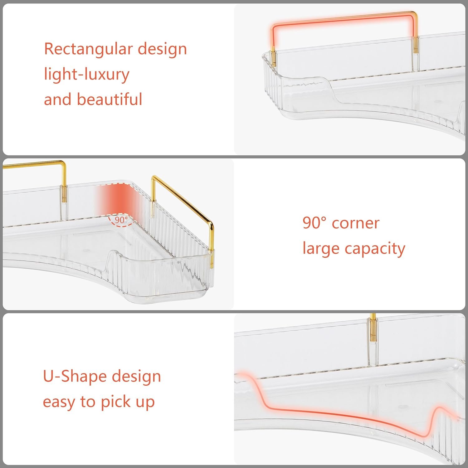Corner Bathroom Counter Organizer Bathroom Countertop Shelf Makeup Organizer for Vanity Perfume Tray for Corner Storage