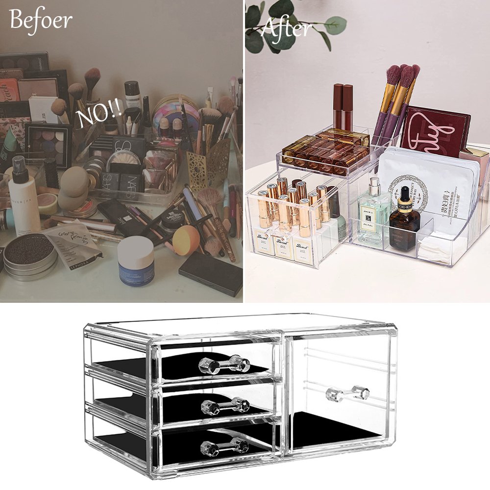 Popular Design Transparent Large Capacity Jewelry Cosmetic Organizer Desktop Organizer Cosmetic Storage Box