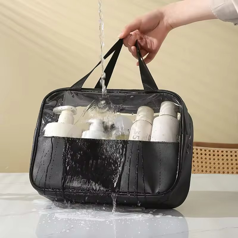 3pcs set waterproof large capacity transparent makeup wash bag travel storage organizer bag portable cosmetic bag