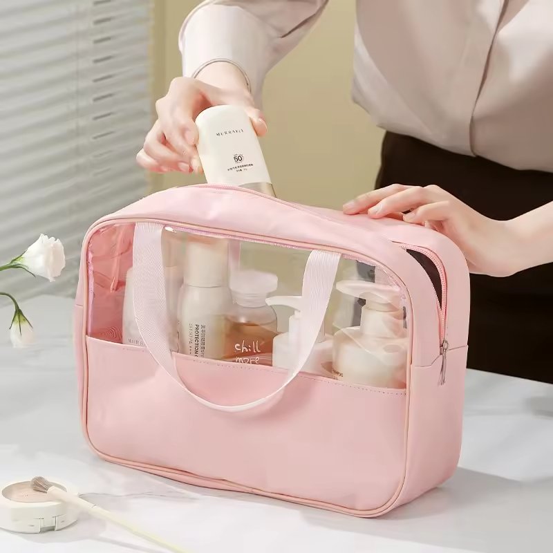 3pcs set waterproof large capacity transparent makeup wash bag travel storage organizer bag portable cosmetic bag