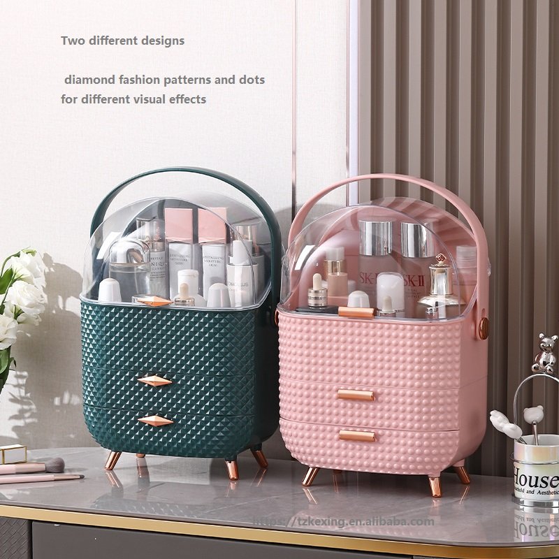 Cosmetic Organiser Storage Box Vanities Bin Desk Organizers and Accessories Makeup Box Case for Ideal Back to School Gift