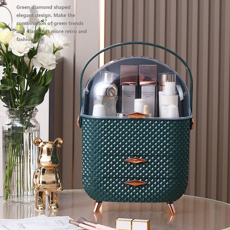 Cosmetic Organiser Storage Box Vanities Bin Desk Organizers and Accessories Makeup Box Case for Ideal Back to School Gift