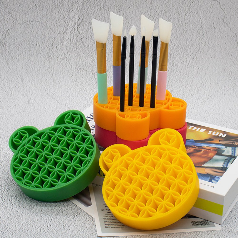Cat Head Organizer Silicone Storage Shelf Brush Stationery Pen Organizing Display Shelf Silicone Storage Makeup Rack Holder