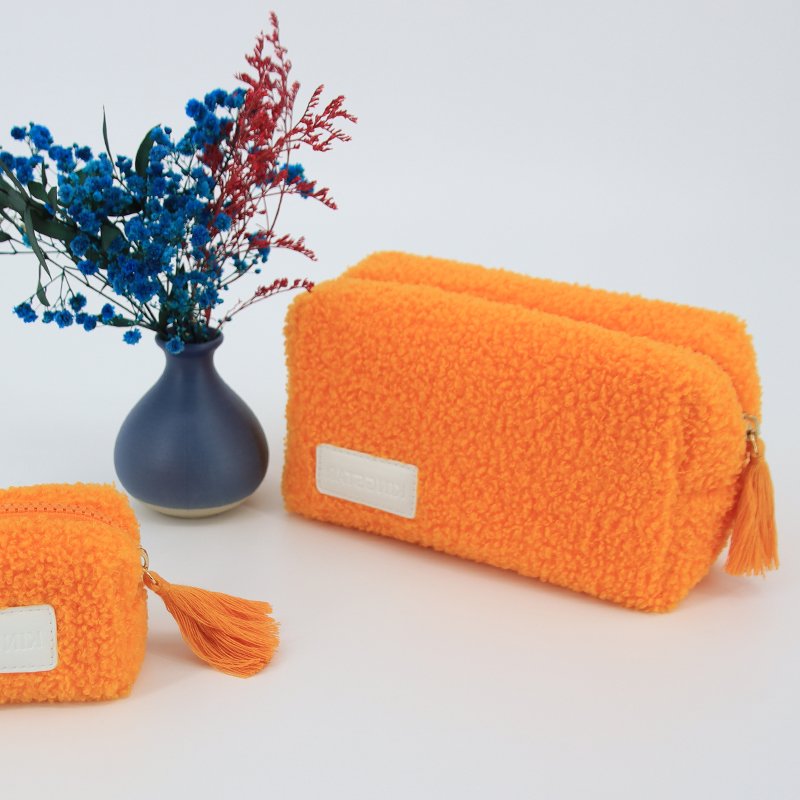 Wholesale Multi Color Plush Lady Cosmetic Pouch Teddy Velvet Makeup Bag Makeup Bag Travel Teddy Cosmetic Bag with Logo