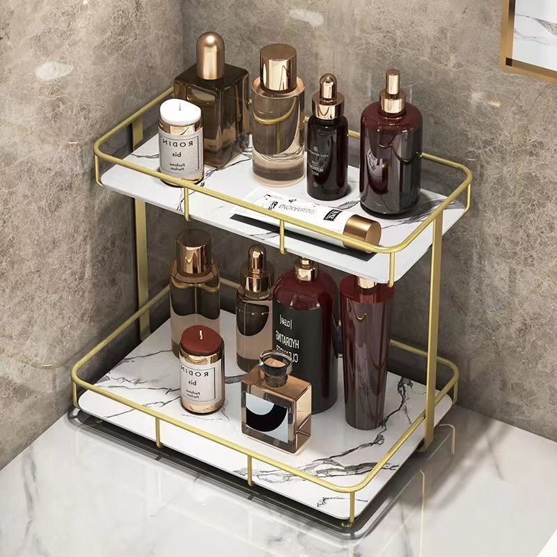 2 Tier Bathroom Countertop Organizer Vanity & Counter Trays Skincare Organizers Cosmetic Shelf
