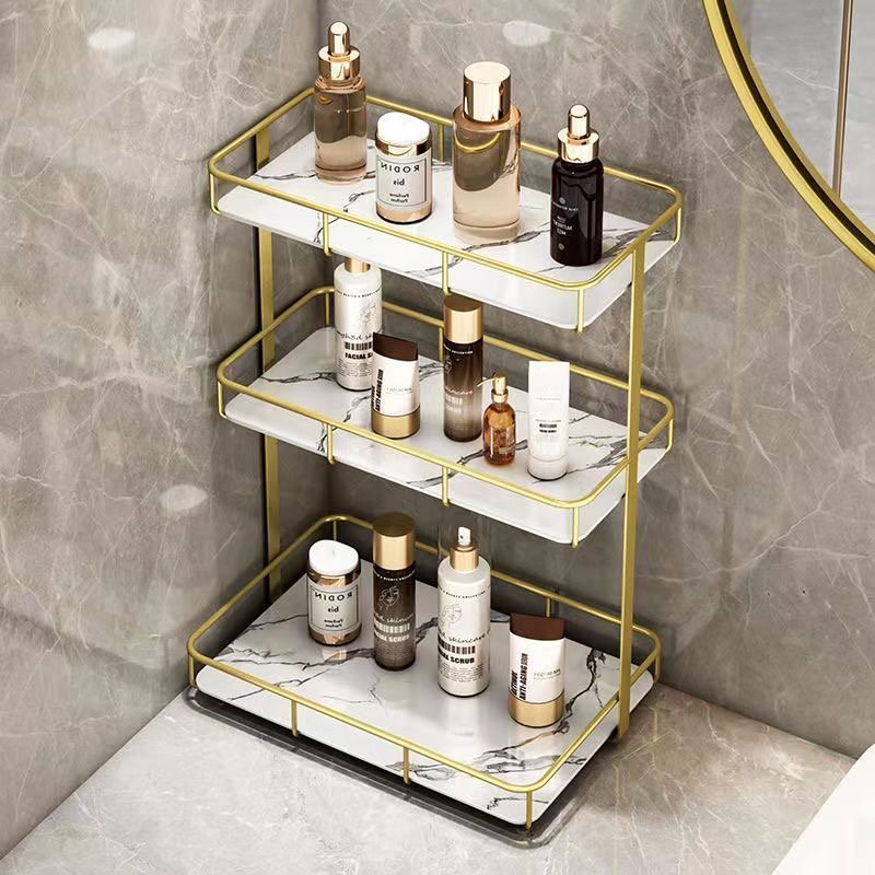 2 Tier Bathroom Countertop Organizer Vanity & Counter Trays Skincare Organizers Cosmetic Shelf