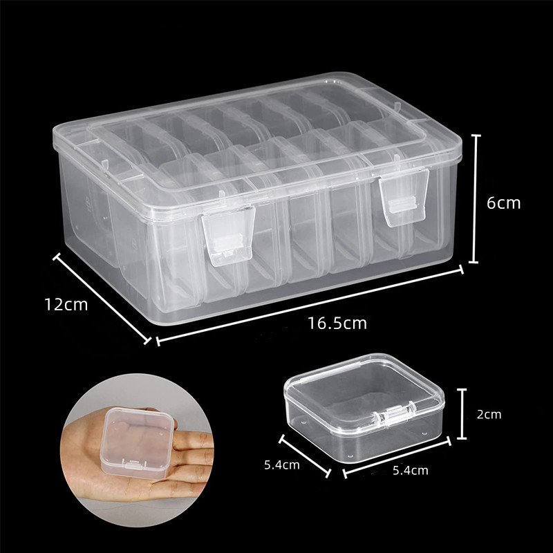 BEPP01 Small Bead Organizers 15 Pieces Plastic Storage Cases Mini Clear Bead Storage Containers With Clear Craft Supply Case