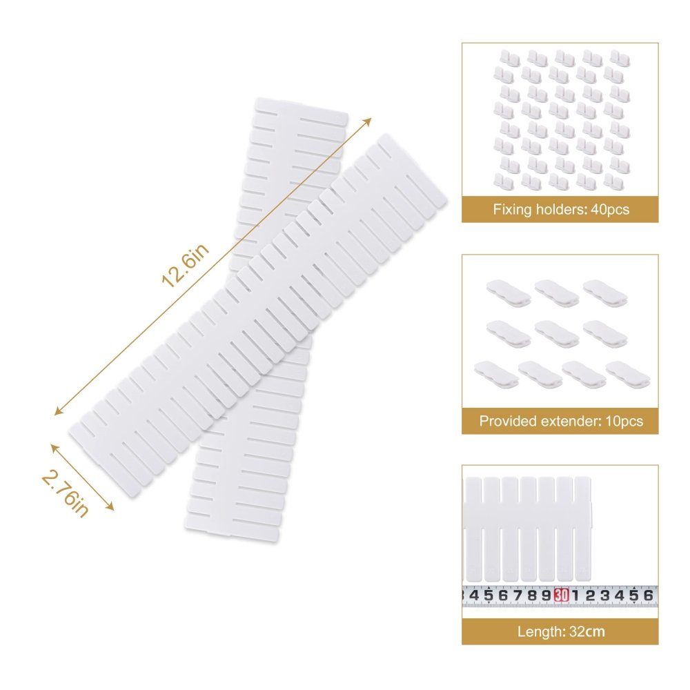 Kitchen Drawer Organizers and Storage Plastic Grid Drawer Dividers Adjustable Sock Underwear