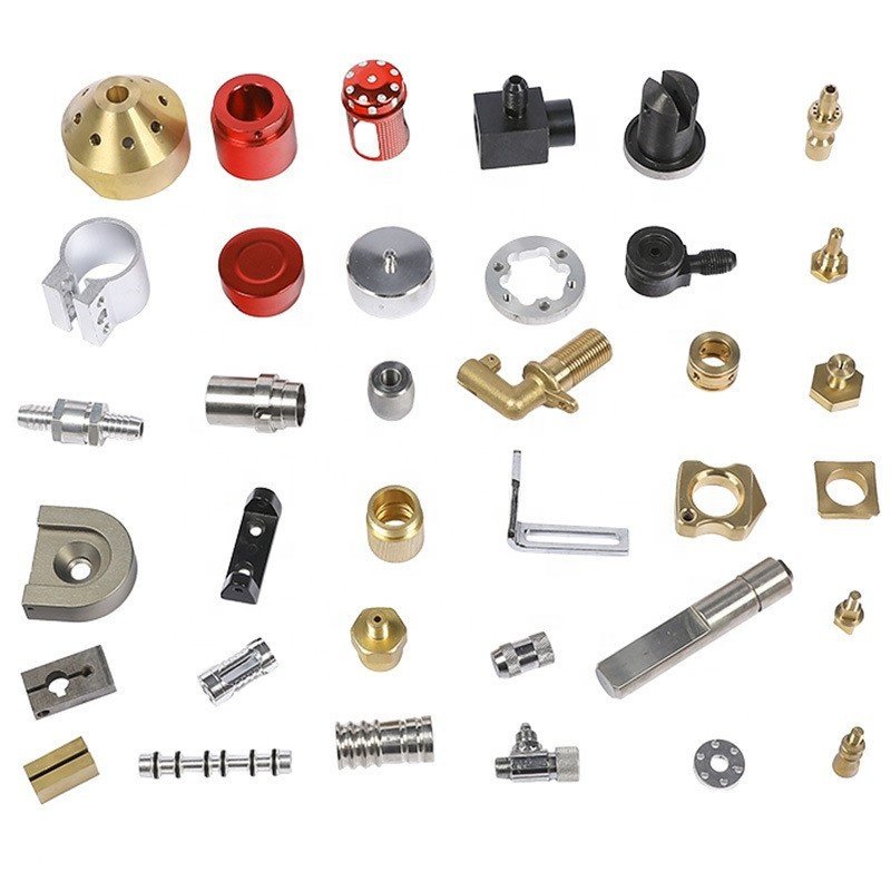 Precision CNC Lathe Machining Service Brass shaft Stainless steel nuts Aluminium Adapter