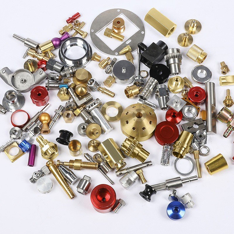 Precision CNC Lathe Machining Service Brass shaft Stainless steel nuts Aluminium Adapter