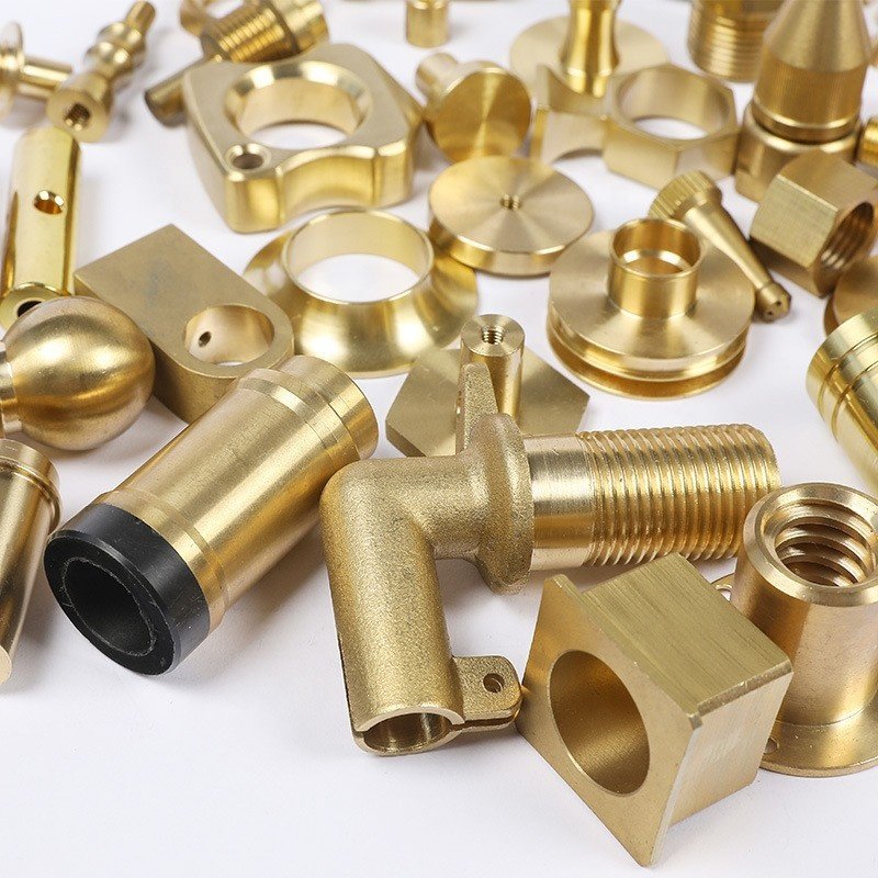 Precision CNC Lathe Machining Service Brass shaft Stainless steel nuts Aluminium Adapter