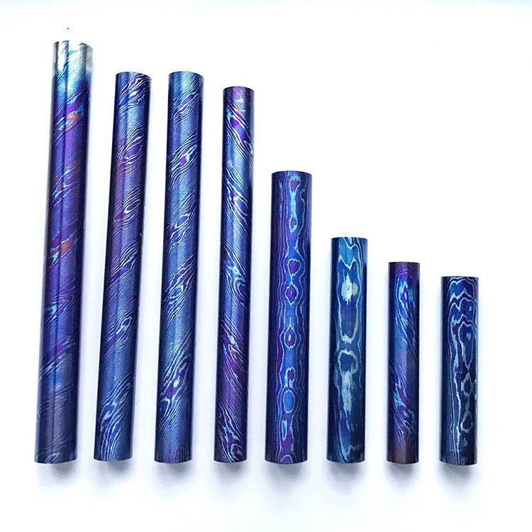 Custom-made Exquisite Titanium Damascus Mokuti Artware Parts for CNC Machining Service CNC Machining Parts