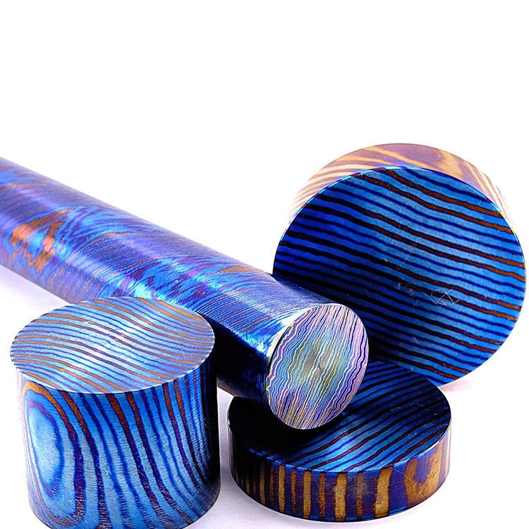 Custom-made Exquisite Titanium Damascus Mokuti Artware Parts for CNC Machining Service CNC Machining Parts