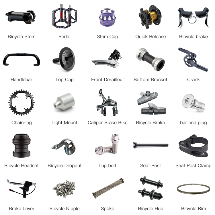 Turning Parts Custom Metal CNC Machining Services Stainless Steel CNC Machining Spare Parts Bike Bicycle Parts For Road Bike