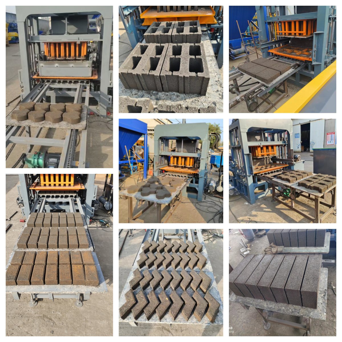 Kaidong QT4-15 fully automatic paving hollow block machinery vibration concrete block maker cement bricks making machines