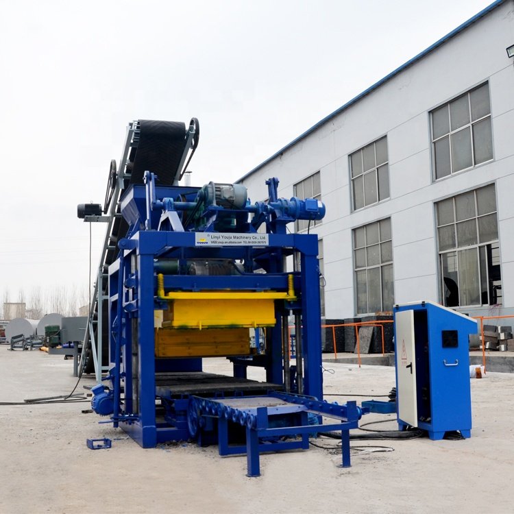 YOUJU Semi Automatic QTJ4-28 Plastic Brick Making Machine Cement Block Paver Machine with Curb Stone Brick Making Machinery