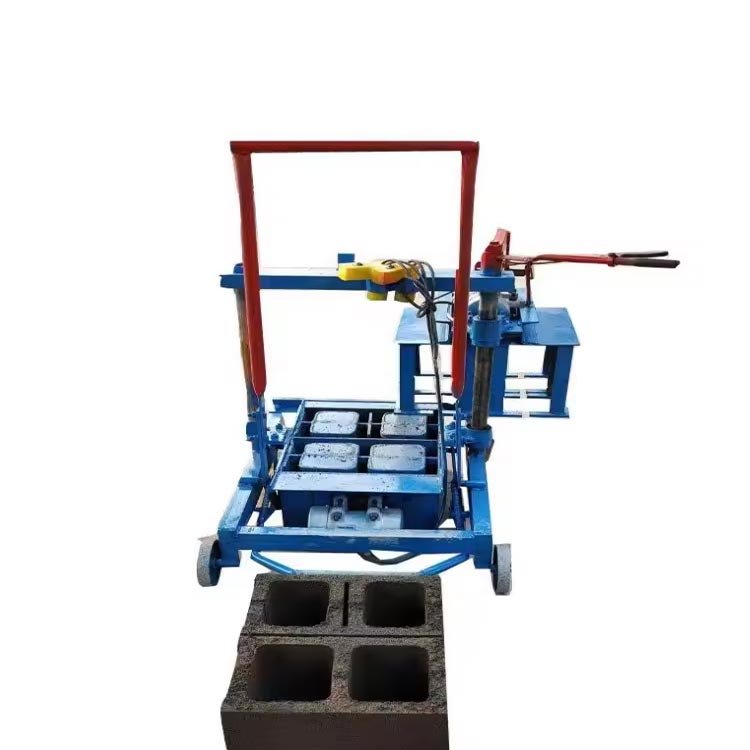 Mini Mobile Portable Manual Hollow Cement Fly Ash Block Bricks Making Machinery Brick Block Maker Making Machine Lowest Price