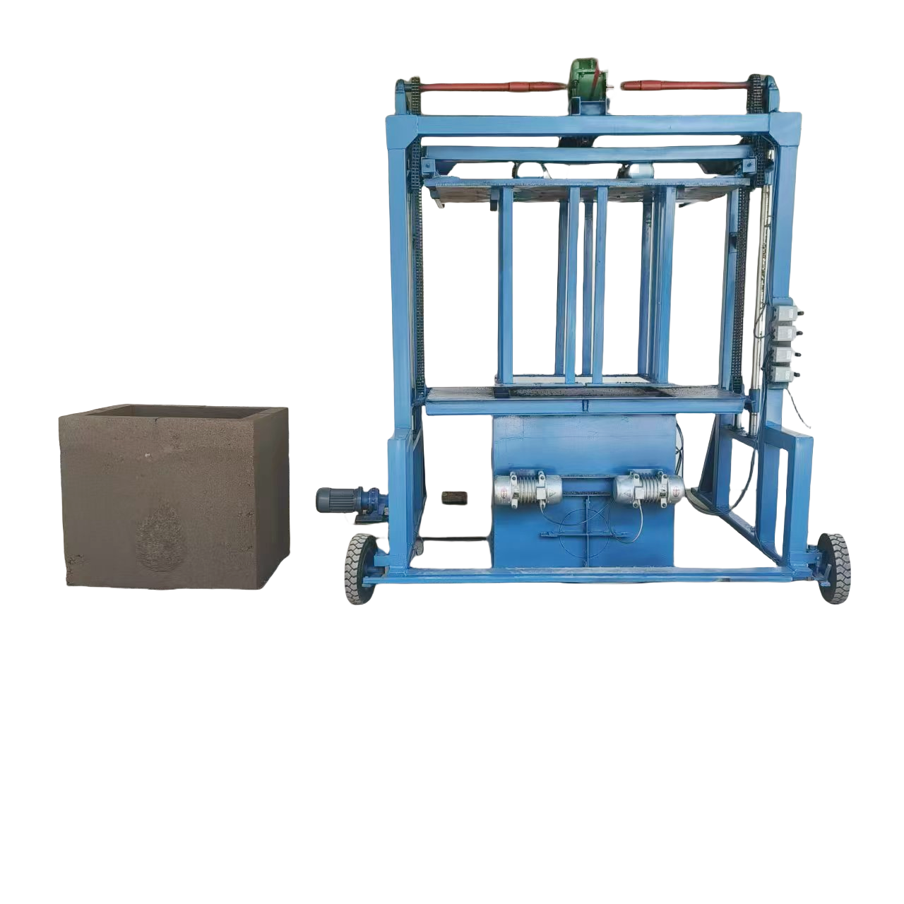 Fully automatic manual small diesel vibration soil hollow cement block concrete brick making machine