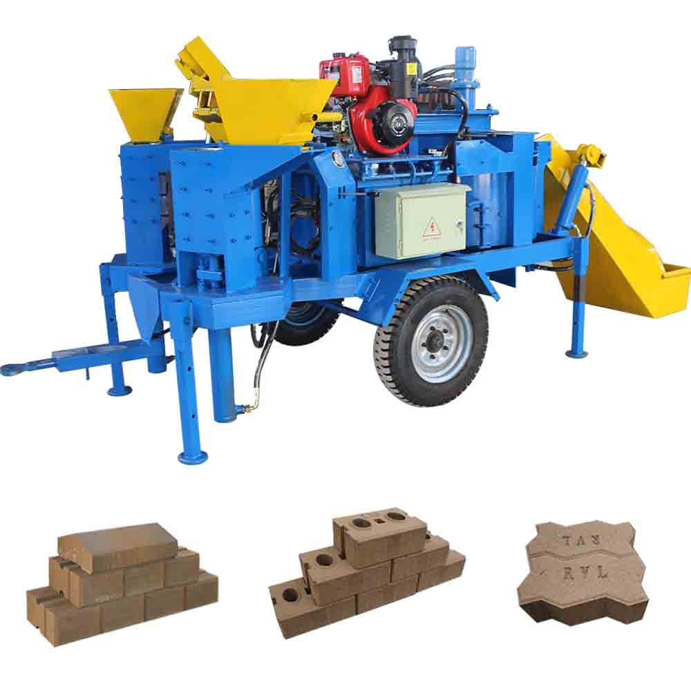 WT2-20M diesel engine interlocking brick making machine clay brick making machinery diesel block machine diesel