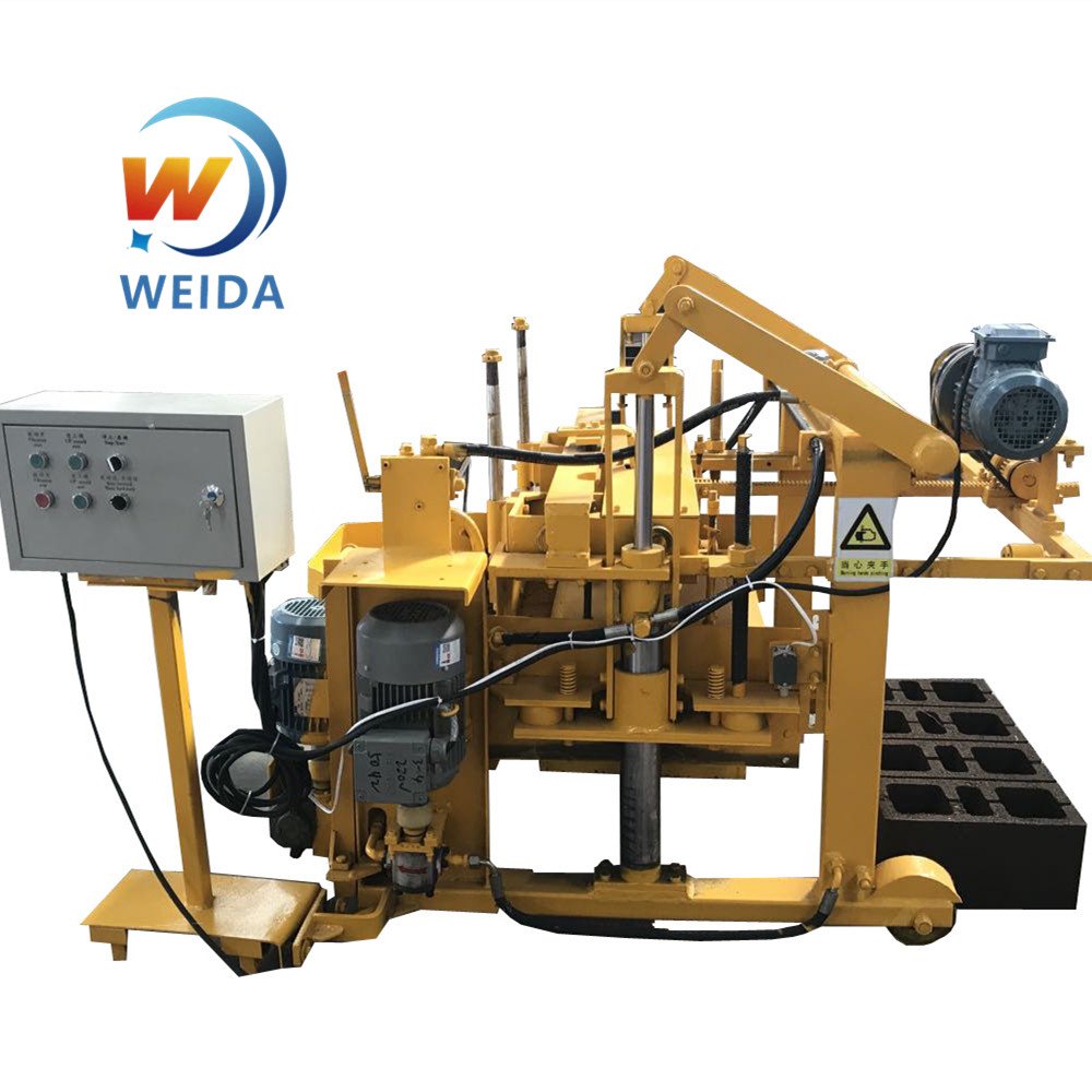 cheap manual hydraulic ciment cinder hollow paver block laying maker machine brick making machinery