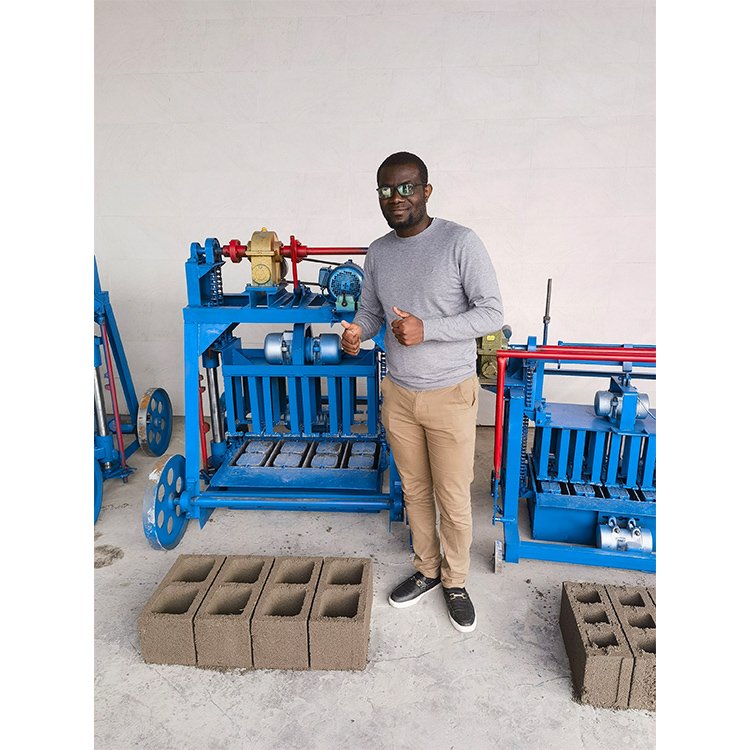 Small Manual Semi Automatic Mobile Interlocking Paving Brick Making Machinery Cement Concrete Hollow Block Making Machine