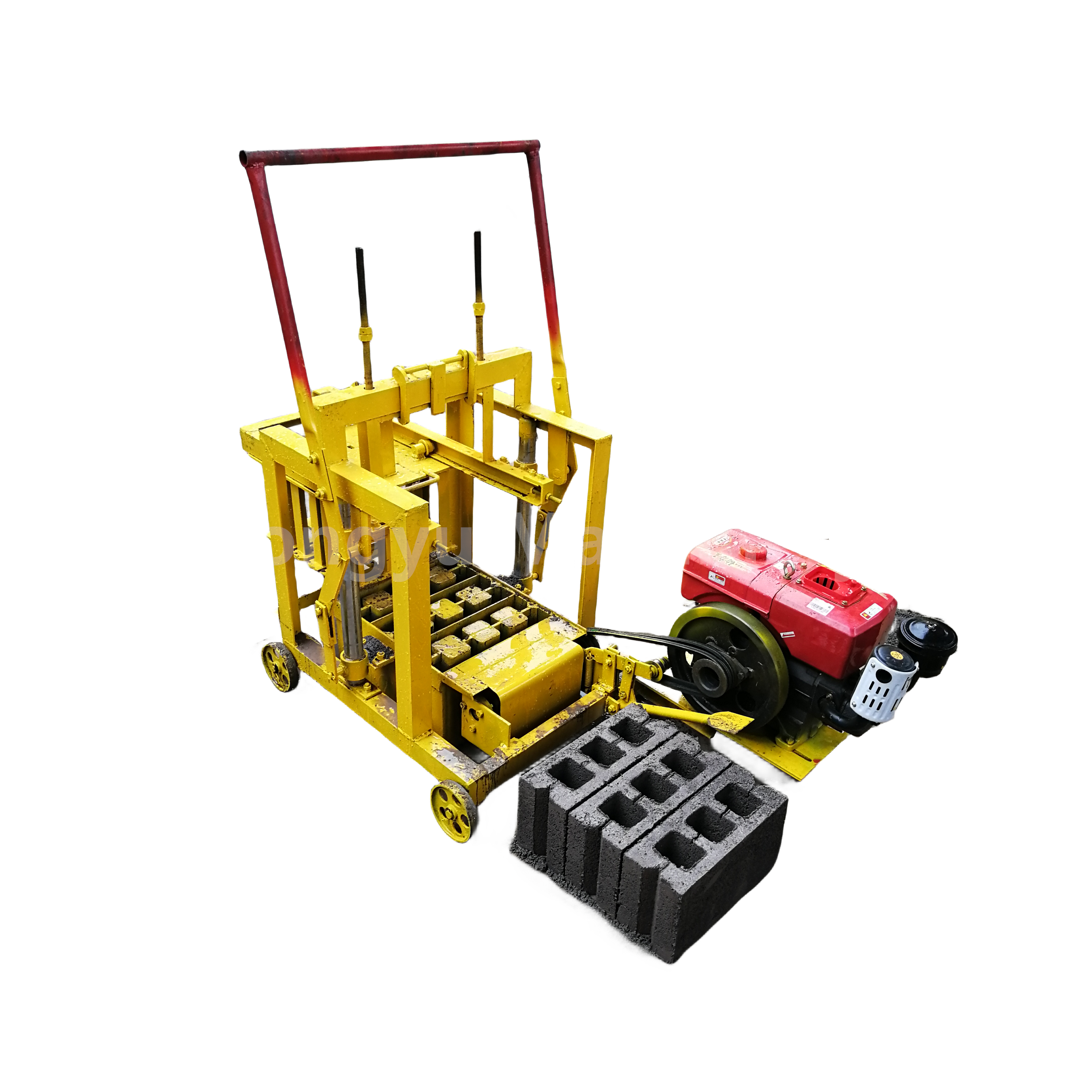 Diesel Hollow cement interlocking brick making machine Egg laying concrete block machine