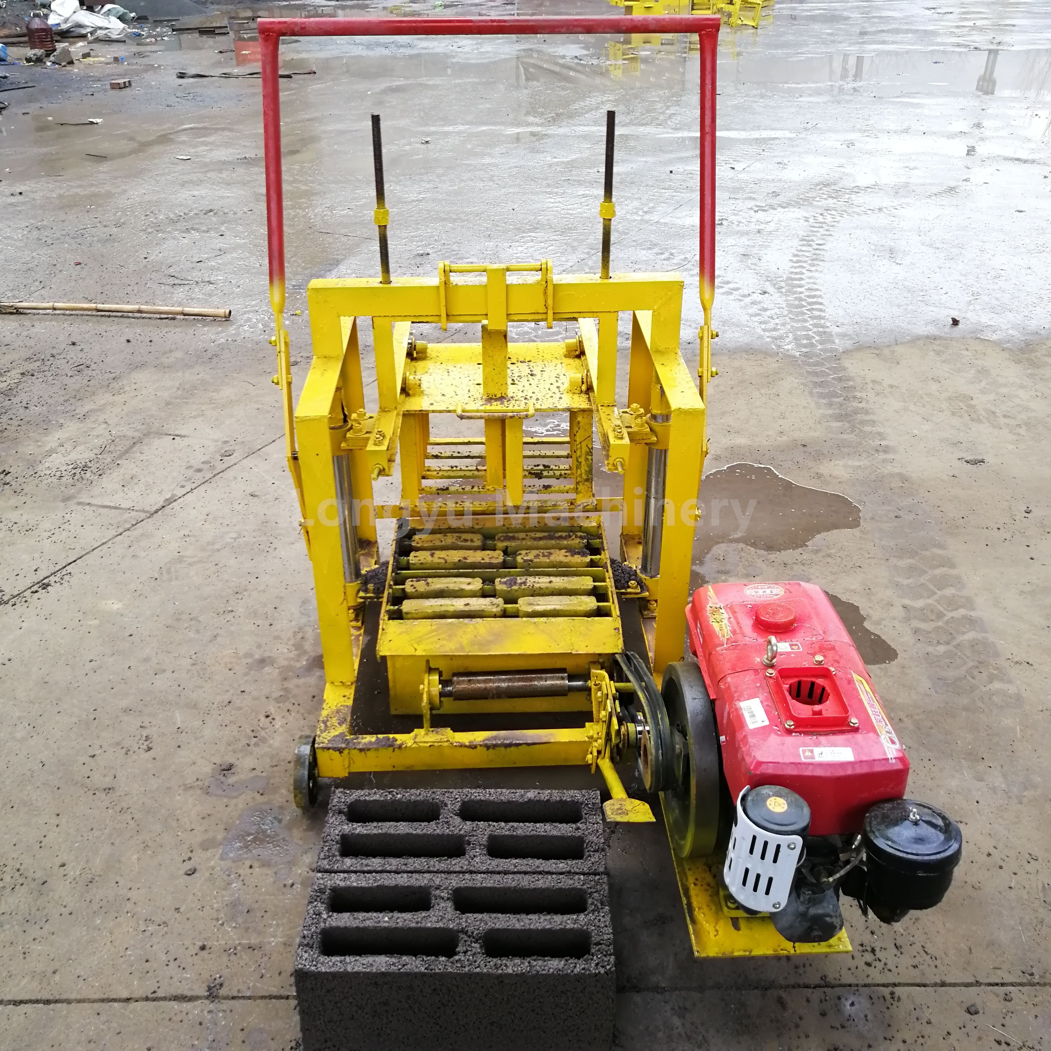 Diesel Hollow cement interlocking brick making machine Egg laying concrete block machine