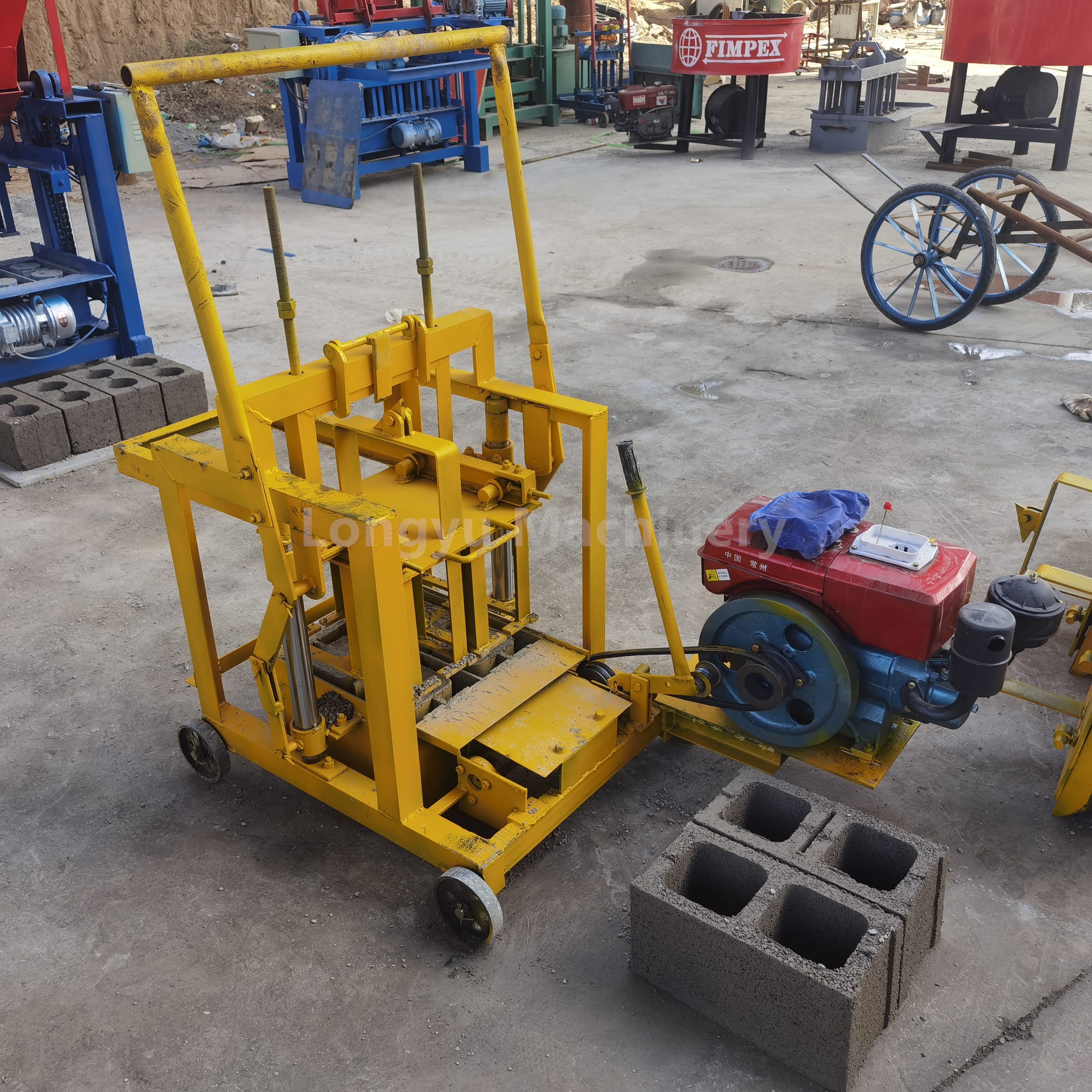 Diesel Hollow cement interlocking brick making machine Egg laying concrete block machine